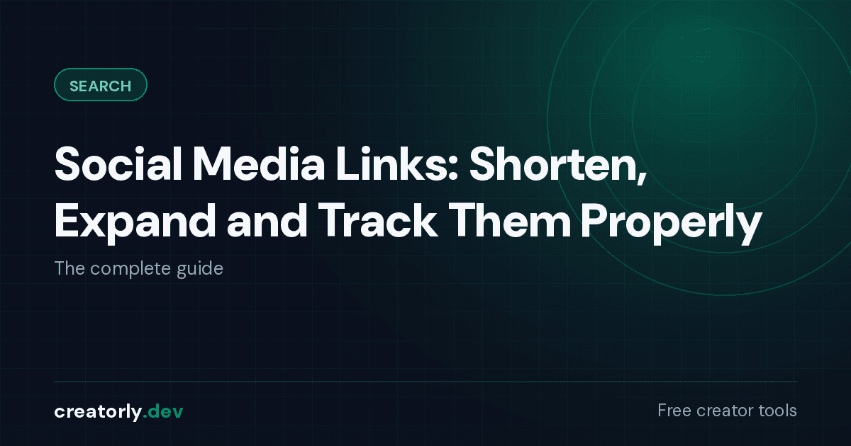 Article card for Creatorly.dev: Social Media Links: Shorten, Expand and Track Them Properly