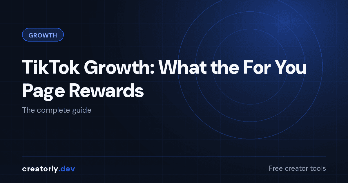 Article card for Creatorly.dev: TikTok Growth: What the For You Page Rewards