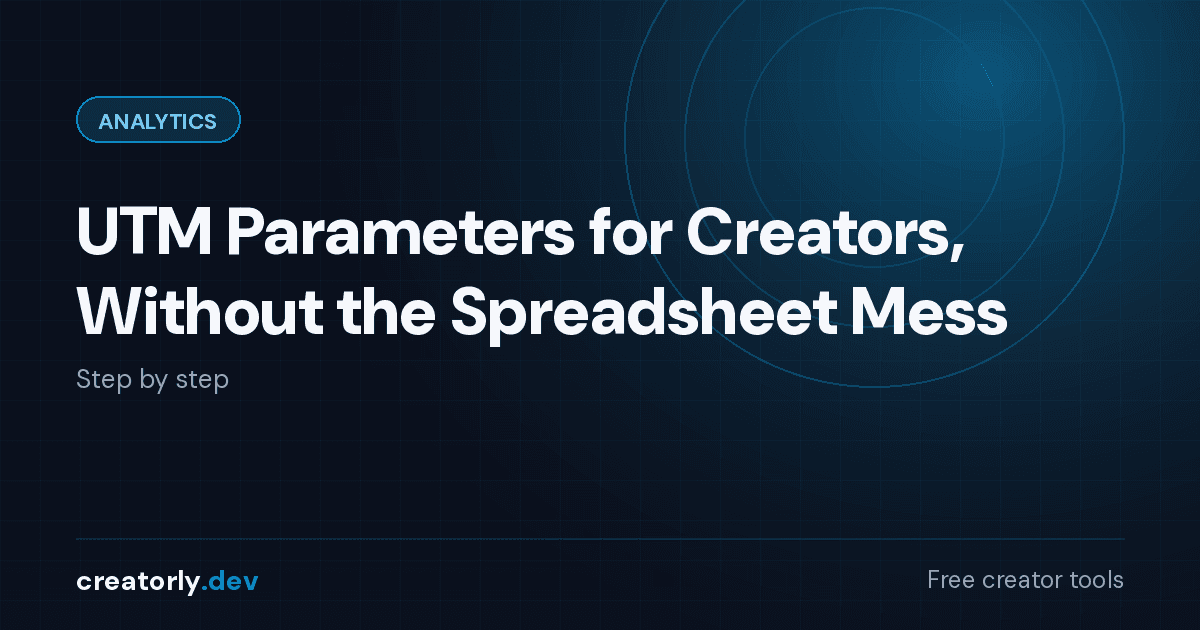 Article card for Creatorly.dev: UTM Parameters for Creators, Without the Mess